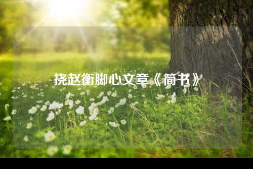 挠赵衡脚心文章《简书》