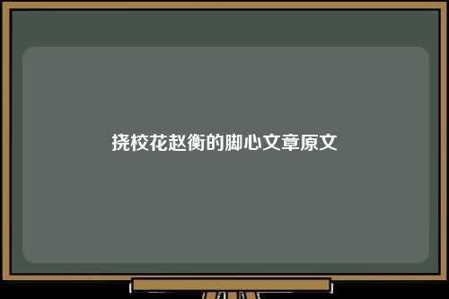 挠校花赵衡的脚心文章1000字原文