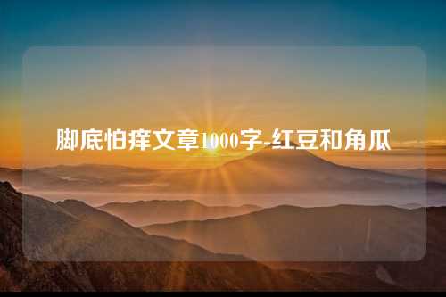 脚底怕痒文章1000字-红豆和角瓜